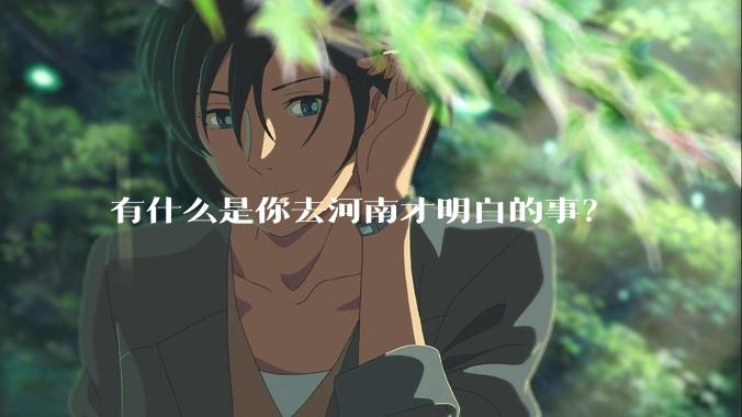 有什么是你去河南才明白的事？